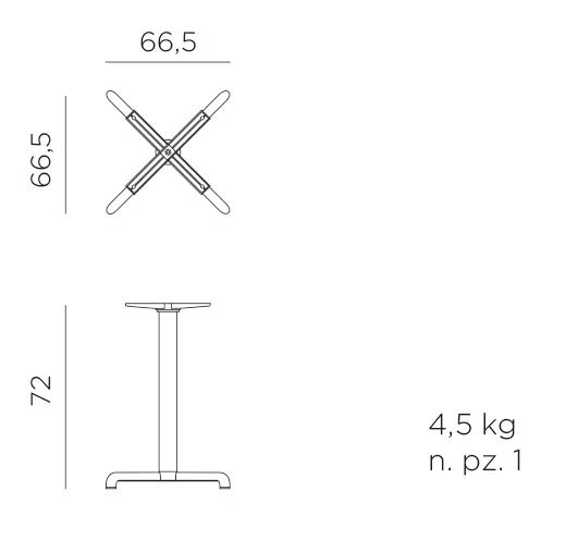 Nardi calice contract table base dimensions