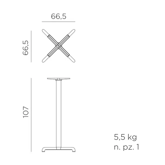 Nardi calice high table bar leaner base dimensions