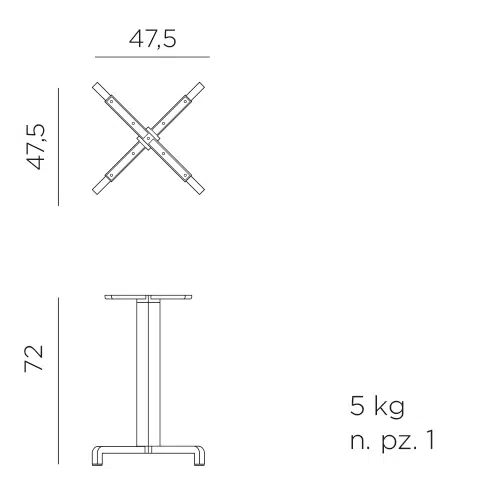 Nardi fiore cafe table base dimensions