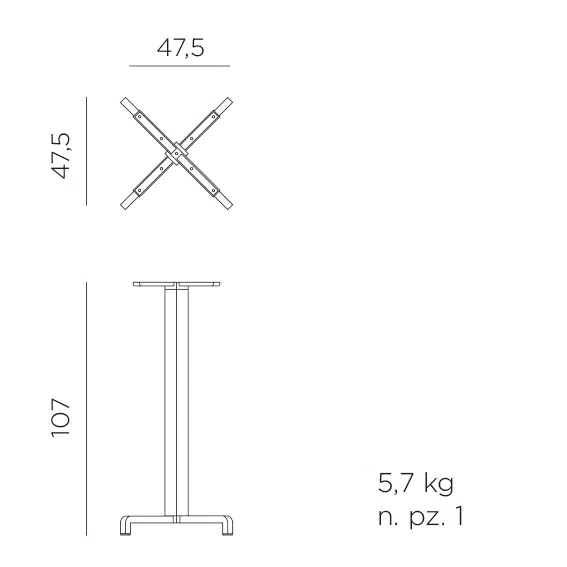Nardi fiore high table bar leaner base dimensions