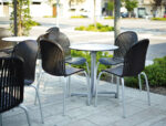 Outdoor Cafe Setting - Scudo Table Base with Ninfea Chairs