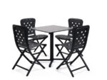 Scudo Folding Table base with HPL top & Zac Chairs