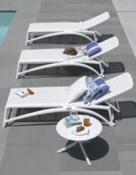 Spritz Coffee Table & Atlantico Sun Loungers - White