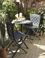 Spritz Table & Zac Spring Chairs on Patio - Charcoal