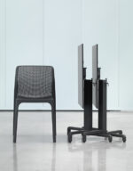NARDI Bit Chair with Ibisco Folding Table (HPL top) - Charcoal