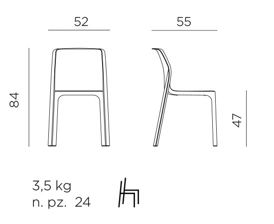 Nardi bit chair dimensions
