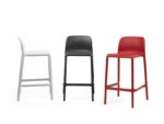 NARDI Faro Breakfast Bar Stools in White, Charcoal and Red