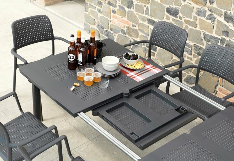 NARDI Levante 160-220 Table - Extension Mechanism revealing Panel