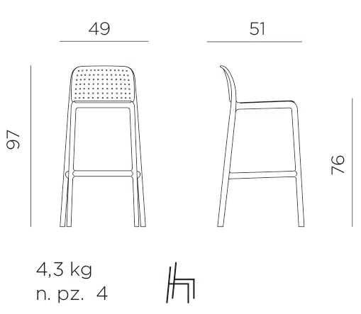Lido Tall Outdoor Bar Stool 1 Nardi lido tall stool dimensions