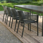 NARDI Rio 210-280 Extendable Table with Net Chairs in Charcoal