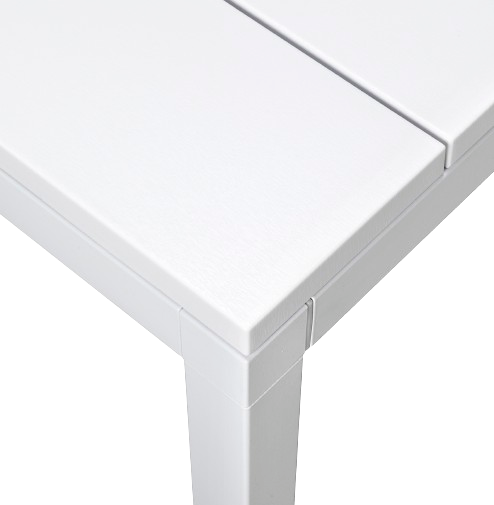 Nardi rio table poly resin top corner top texture detail white