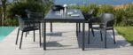 NARDI Net Chairs and Rio Table Set - Charcoal on Deck next to Pool