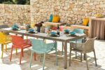 NARDI Net Rio 9-Piece Dining Setting - Taupe & Multicoloured Chairs (Gallery) (2)