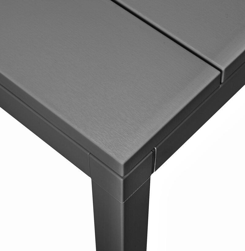 NARDI Rio Table Poly-Resin Top Corner & Top Texture Detail - Charcoal