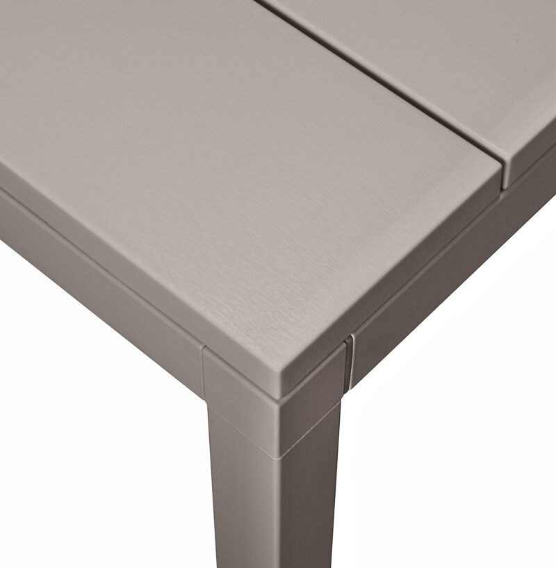 NARDI Rio Table Poly-Resin Top Corner & Top Texture Detail - Taupe