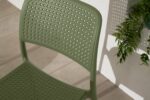 NARDI Bora Bistro Chair in Olive Green - Perforations on Chair Back & Seat