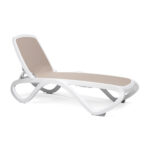 Omega Sun Lounger - White & Taupe NARDI Omega Sun Lounger - White & Taupe