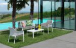 Net 4 Piece Lounge Patio Setting - White