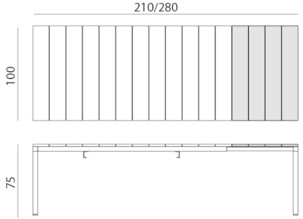 Nardi rio alu 210 280 extendable outdoor dining table dimensions comparison chart