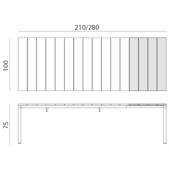 Rio Alu Trill 10-Seater Outdoor Dining Set 21 Nardi rio alu 210 280 extendable table dimensions comparison chart