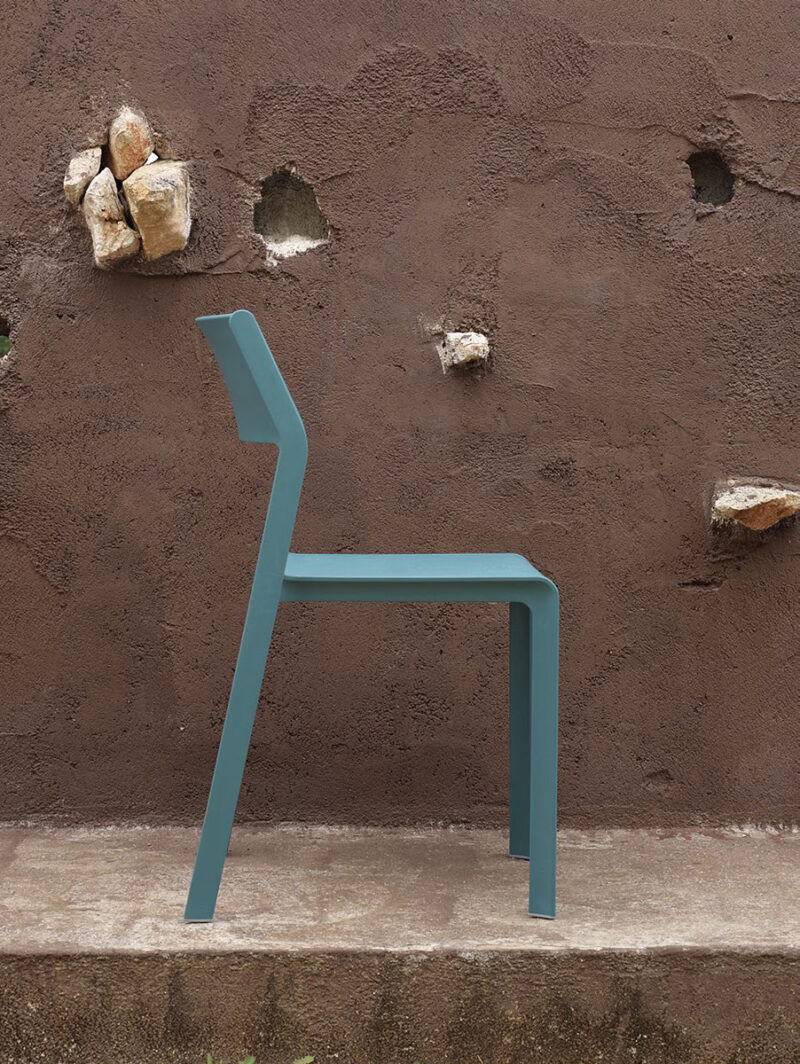 NARDI Trill Bistro Chair - Teal (Profile View)