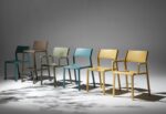 NARDI Trill Range – Bar Stool, Armchair, Bistro Chair in Teal, Tobacco, Olive Green and Mustard Yellow