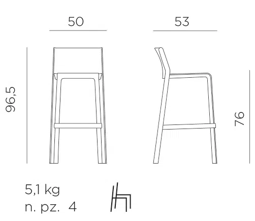 Nardi trill tall stool dimensions