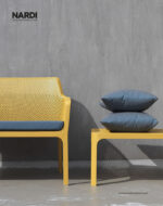 Net Bench 2-Seater - Mustard with Net Coffee Table 100 - Mustard