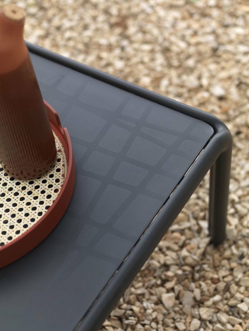NARDI Komodo Outdoor Coffee Table in Charcoal (Close up on table detailing)