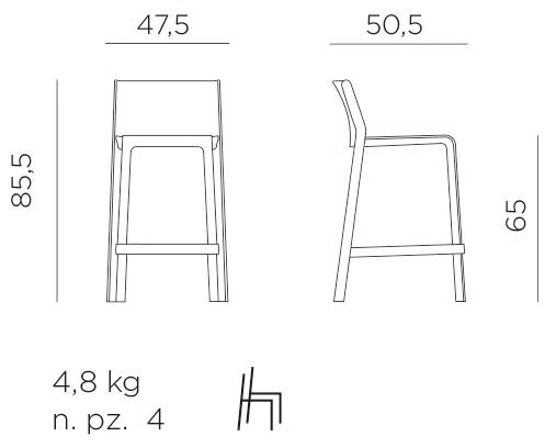 Trill Kitchen Counter Bar Stool 12 Nardi trill kitchen stool dimensions