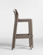 NARDI Net Tall Bar Stools Stacked Together in Taupe Colour