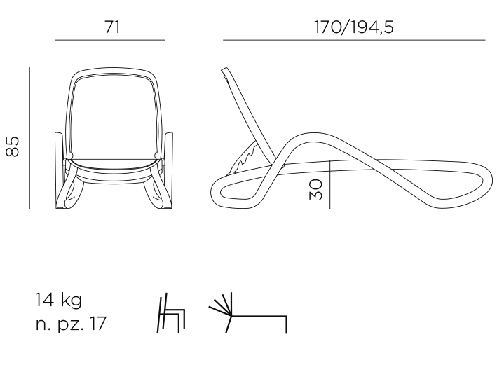 Alfa Sun Lounger 10 Nardi alfa sun lounger dimensions