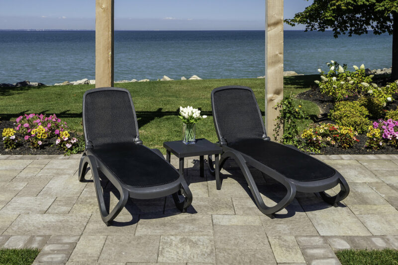 Nardi omega 3 piece sun lounger set - charcoal & charcoal