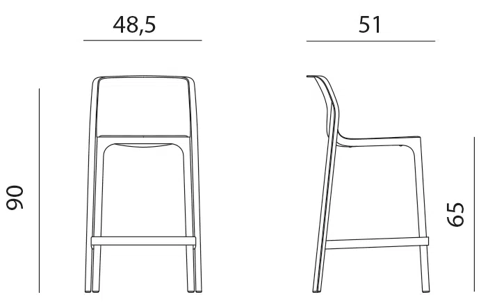 Net Kitchen Counter Bar Stool 1 Nardi net stool mini dimensions
