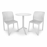 The Bit Step 3-Piece Bistro Set in White