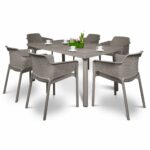 The Net Levante 7-Piece Dining Set in Taupe