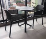 The Net Step 3-Piece Patio Set in Charcoal in Indoor Environment