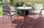 Net Step 3-Piece Patio Set in Taupe on Deck