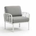 Outdoor Arm Chair - Komodo White Frame & Grey Cushions Outdoor Arm Chair - Komodo White Frame & Grey Cushions