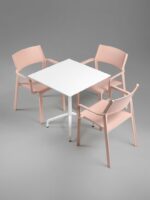 Frasca Mini Folding Table Base with Trill Arm Chairs