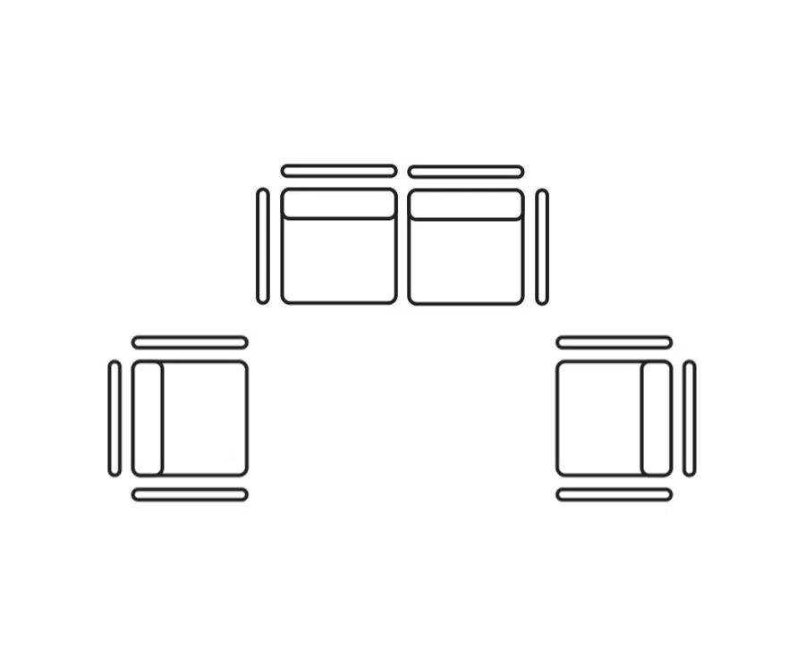 Komodo 3-Piece Outdoor Lounge Set 13 Komodo 2 seater 2x armchairs diagram