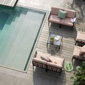 Outdoor Lounge Furniture - Komodo 7-Piece in Charcoal & Rosa