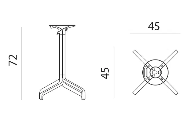 Nardi frasca mini folding table base dimensions