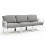 NARDI Komodo 3-Seater Outdoor Sofa - White & Grey Cushions NARDI Komodo 3-Seater Outdoor Sofa - White & Grey Cushions