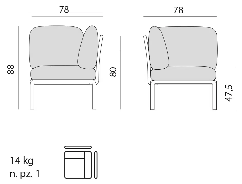 Komodo Outdoor Sofa Modular Sectional Corner 13 Nardi komodo outdoor sofa modular sectional corner dimensions