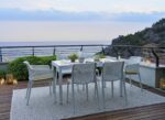 NARDI Rio Alu 140-210 Extendable Outdoor Dining Table with Matching Net & Bit Chairs in White