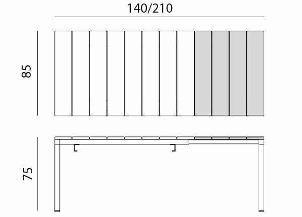 Nardi rio alu 140-210 extendable outdoor table dimensions