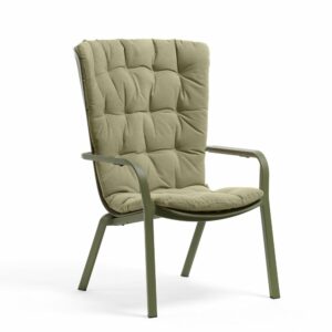 NARDI Folio Cushioned Deck Chair - Olive Green & Fern Green Cushion
