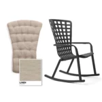 NARDI Folio Cushioned Rocking Chair Charcoal & Linen NARDI Folio Cushioned Rocking Chair Charcoal & Linen