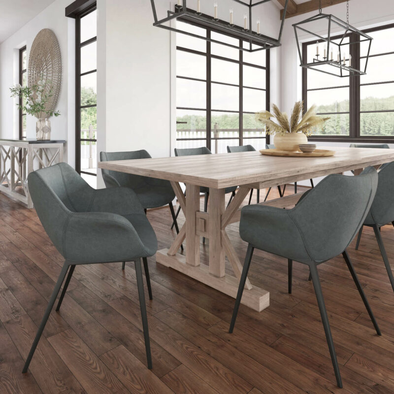 BYDEZIGN Mendoza Plush Dining Chair in Charcoal Lifestyle (2)